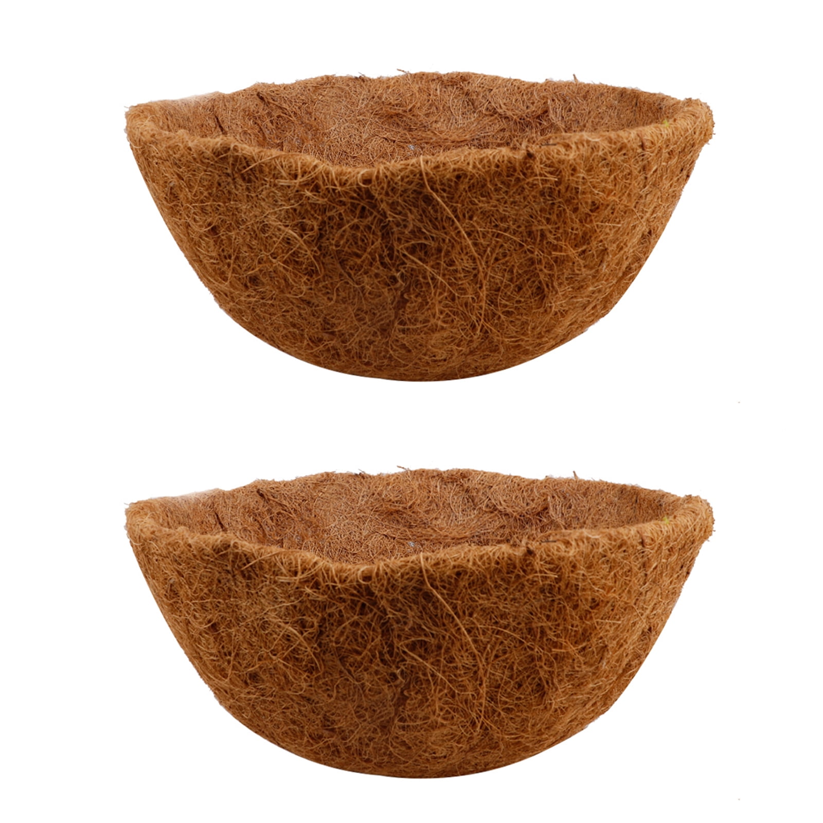 COSYLAND 2PCS 12 inch Round Coco Liners for Hanging Basket Coconut Fiber Planter Inserts Replacement Liner for Garden Flower Pot 