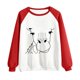 thumbnail image 4 of Gibobby Sudadera Mujer Moda Sudadera con capucha y cuello redondo con manga raglán estampada Fun Bull Headstock para mujer (Rojo, M), 4 of 5