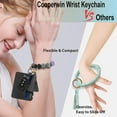 thumbnail image 2 of Ouber Women Keychain Bracelet Wristlet with Card Wallet Silicone Beaded Key Ring Bracelet Elastic Keyring Bangle Orange-2Pc, 2 of 8