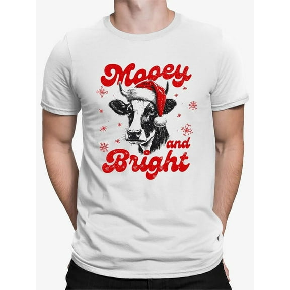 Mooey And Bright Christmas Cow T-shirt Men's