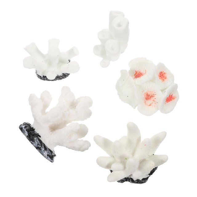 5 uds decoraciones de Coral de resina adornos de acuario de peces de árbol de Coral simulado (7 + 8 + 9 + 10 + 13) Feliz Sencillez