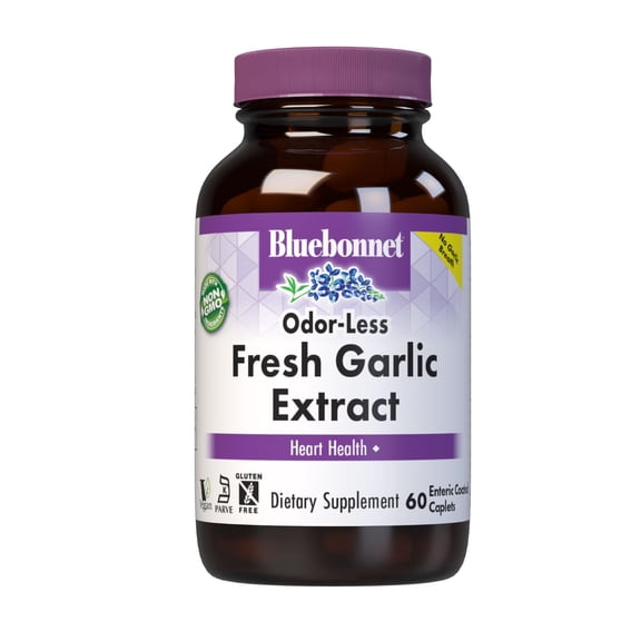 Bluebonnet Nutrition St&ardized Fresh Garlic Extract Enteric Coated Supplement, 60 Count