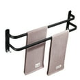 thumbnail image 1 of Bathroom Towel Racks, Black Wall Mounted Towel Bars for Shower and Kitchen, Waterproof Door Bars with Double Hook, 1 of 5