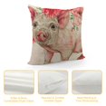 thumbnail image 4 of Flower Throw Pillow Covers Cute Farm Animal Pink Pig Design Cushion Case Decorative Square Pillow Protector (Cute Pig), 4 of 5