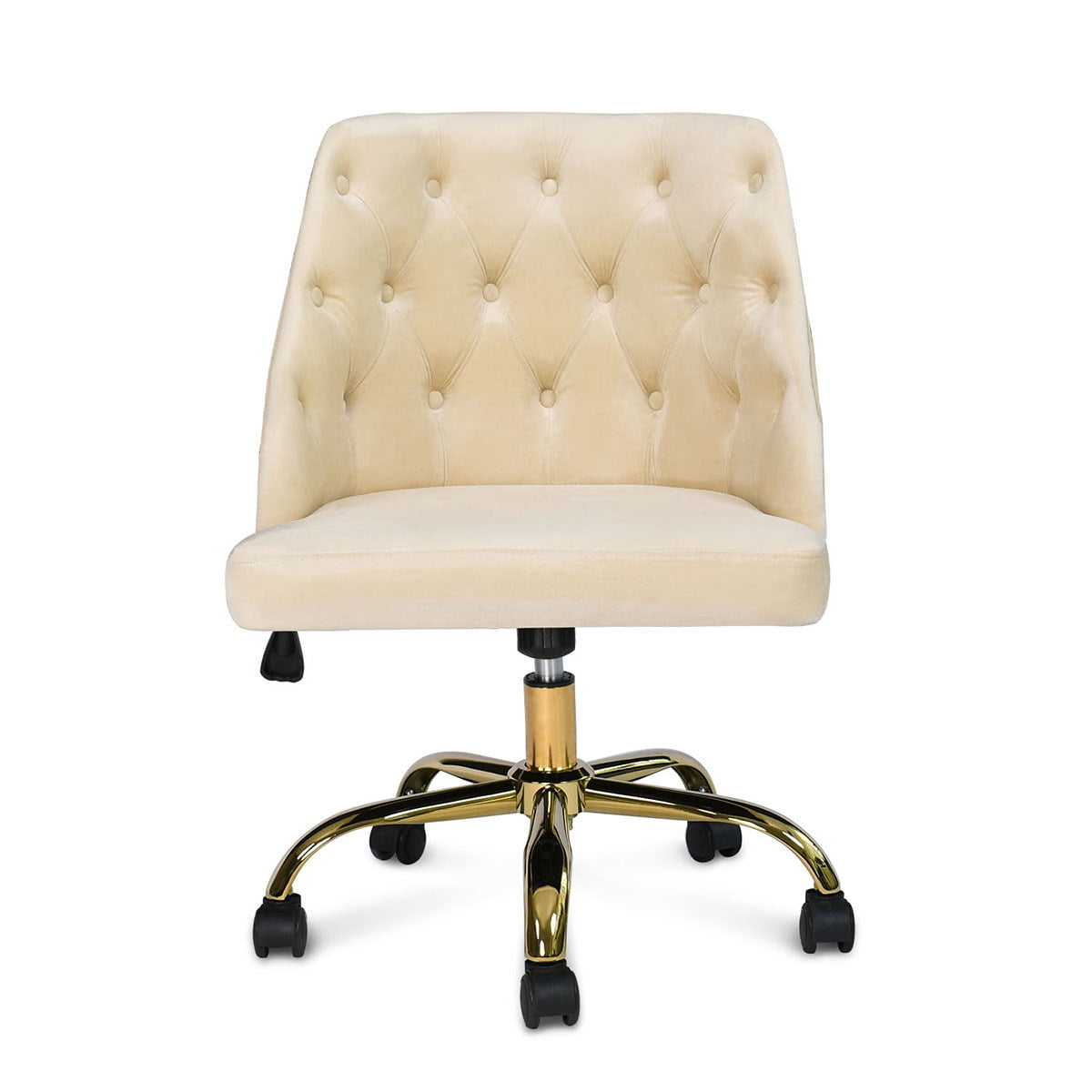 Kepooman High-Back Executive Office Computer Desk Chair, Velvet with Adjustable Height for Home Office/ Study/ Girls' Bedroom- Cream Kepooman High-Back Executive Office Computer Desk Chair, Velvet with Adjustable Height for Home Office/ Study/ Girls' Bedroom- Cream