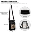 thumbnail image 6 of HELLHERO Raccoon Floral Pattern Birthdays Gift with Adjustable Strap Crossbody Small Bags Vintage for Travel, 6 of 7