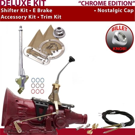 American Shifter TH200 Shifter Kit Chrome 8 in. E Brake Cable Trim Kit for EE2BA