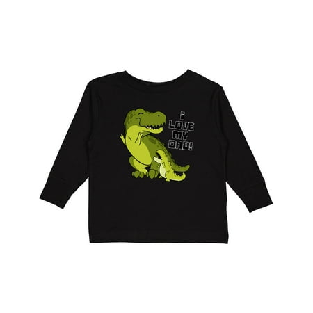 

Inktastic I Love My Dad with Baby and Daddy Tyranasaurus Rex Gift Toddler Boy or Toddler Girl Long Sleeve T-Shirt