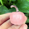 thumbnail image 5 of Natural Semi-Precious Stone Mini Pumpkin Hand-Polished Decor - Amethyst Rose Quartz Thanksgiving Halloween Miniature Scene(Pink), 5 of 6