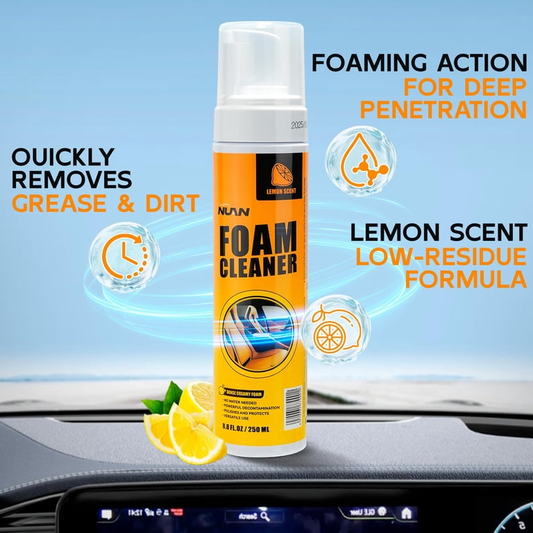 SZZD Foam Cleaner for Car, Lemon Scent Car Interior Cleaner, Multi