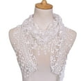 thumbnail image 1 of 1x Foulard Triangle Transparente à Franges en Dentelle Ajourée Châles Floraux, 1 of 8