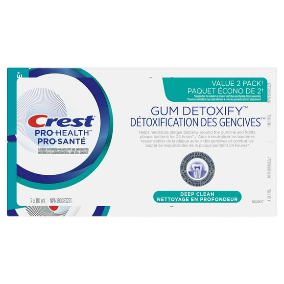 Crest Gum Detoxify Deep Clean Anticavity Fluoride Toothpaste 2x110ml