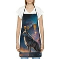 thumbnail image 3 of Yiaed Night Sky Wolf Print Kitchen Apron with Hand Wipe Pockets,Big Pocket,Aprons for Women with Pockets, Waterproof for Cooking Baking, 3 of 7