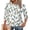 Colorful Leaf Print, variant on Womens 3/4 Length Sleeve Tops Crewneck Ruched Summer Shirts 2026 Business Casual Outfits Blouses Spring Clothes White Tops
