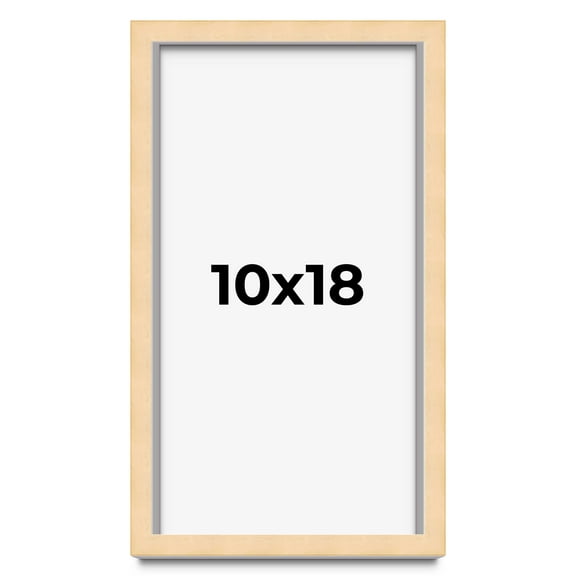 10x18 Frame Beige Real Wood Picture Frame Width 0.75 inches | Interior Frame Depth 0.5 inches |