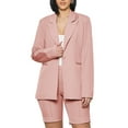 thumbnail image 1 of SAYOO Traje de dos piezas para mujeres, traje de una sola fila + pantalones cortos rectos SAYOO moda, 1 of 7