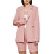 thumbnail image 1 of Traje de pantalón de dos piezas Sunloudy para mujer, chaqueta de un solo pecho de color liso y pantalones cortos de corte recto, S/M/L/XL/XXL Sunloudy  S M L XL XXL, 1 of 8