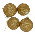 thumbnail image 3 of Northlight Geometric Glittered Mercury Glass Ball Christmas Ornaments - 3" (80mm) - Gold  - 4ct, 3 of 8