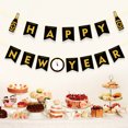 thumbnail image 5 of Gymnture New Year's Day Happy New Year Banner 2021 Hanging Garland Sign Black, 5 of 10