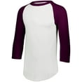 thumbnail image 1 of Tee-Shirt Manches 3/4 Baseball 2.0 2TG Blanc/marron, 1 of 1