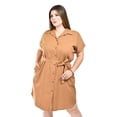 thumbnail image 1 of Vestido camisero de lino Roman Fashion /Tallas Extras, 2336 (Cafe) cafe 40, 1 of 6