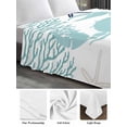 thumbnail image 6 of Turquoise Crab Coastal King Size Flat Sheet, Wrinkleproof & Fadeproof Cooling Flat Bed Sheet Only, Summer Coral Nautical Breathable Soft Bedding Top Sheets 105 x 98 Inches, 6 of 8