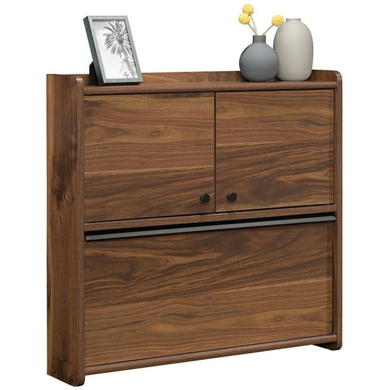 Sauder Harvey Park Wall Mount Writing Desk In Grand Walnut