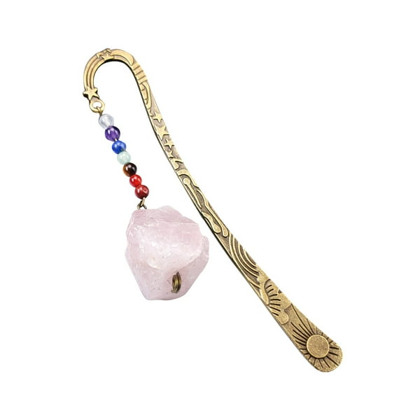 Liquidation! Signet en Métal Rétro Sweet Home Farm, Signet Étoile Soleil et Lune, Perles de Cristal de Guérison des Sept Chakras et Pendentif en Pierre Originale de Cristal Naturel Taille Unique Multicolore