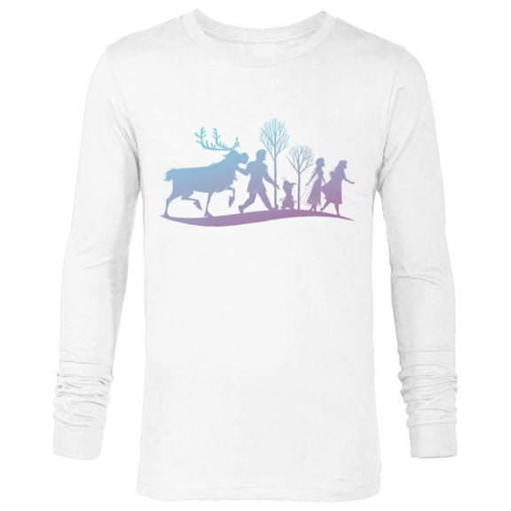 Disney Frozen 2 Characters Gradient Silhouette - Long Sleeve T-Shirt for Men - Customized-White