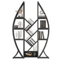 thumbnail image 2 of Uforic 5 Tier Bookshelf, Industrial Etagere Bookcase, Oval Bookshelf, Large Display Shelves for Living Room, Home Office, Black, 2 of 9