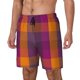 thumbnail image 1 of Balery Purple Yellow Buffalo Plaid Bañador para hombre, shorts de playa de secado rápido con entrepierna y forro de compresión-Large, 1 of 6