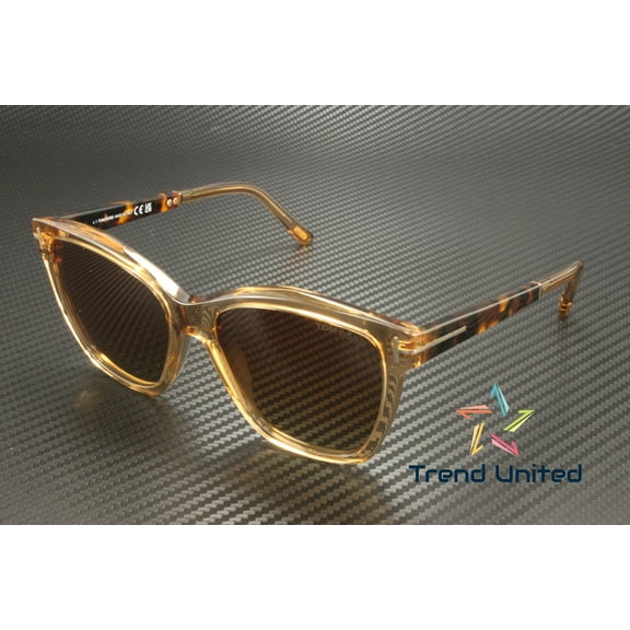 Tom Ford FT1087 45F Plastic Shiny Lt Brown Grad Brown 54 mm Women's Sunglasses