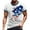 Sky Blue, variant on Men's Street Fashion Graphic Tee, Short Sleeve Casual Shirt with Vintage American Flag Design ,Black L