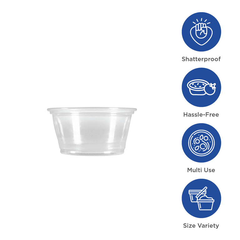 Karat 1.5oz PP Plastic Portion Cups - Clear - 2,500 ct