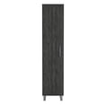 thumbnail image 3 of 70.8" Tall Narrow Cabinet | 5 - Tier Shelving and Broom Hanging Design | Metal - Accented Pine Cabinet | Keep Home Items Safe and Tidy, 3 of 3