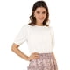 thumbnail image 1 of INSPIRE CHIC Día De San Patricio Blusa De Manga Corta Con Hombros Descubiertos Y Volantes Sin Cuello Con Volantes En La Espalda Para Mujer Blanco XS, 1 of 6