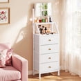thumbnail image 5 of HIGDBFE 4-Drawer Dresser with Adjustable Mirror, Tall Fabric Vanity Chest for Bedroom, Hallway and Small Spaces, White, 5 of 11