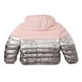thumbnail image 2 of Climate Concepts Girls Metallic Chevron Puffer Coat Jacket  Sizes 4-16, 2 of 3