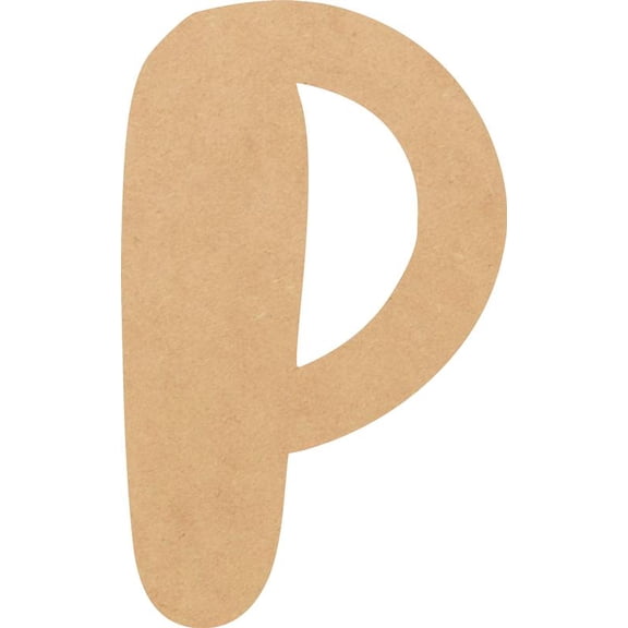 MDF Wood Letter P Craft, Paintable 4'' Tall Paintable, DIY Bright Orchid Script Font