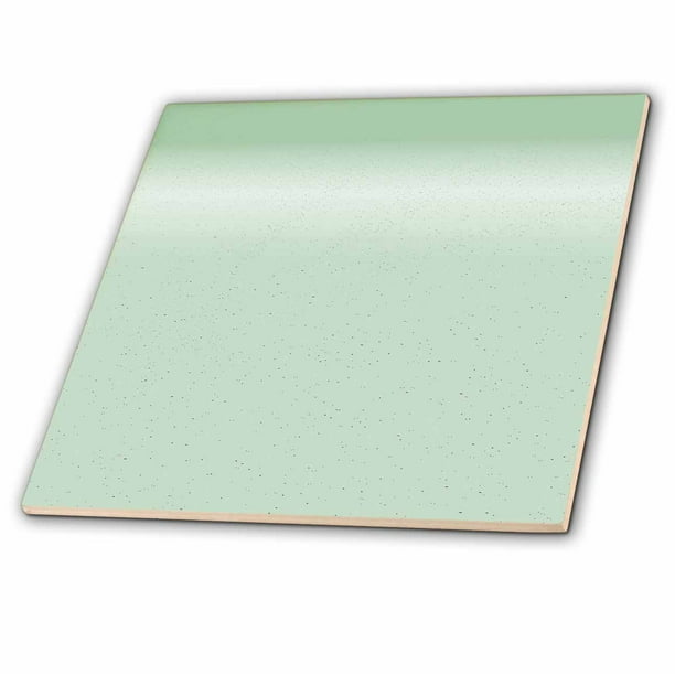 3dRose Green and White Mint Color Ceramic Tile, 4inch