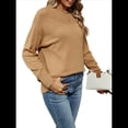 thumbnail image 1 of Suéteres Casuales de Larga para Mujer, Suéteres Sueltos de Punto Liso, Suéteres Tipo Jersey, Tops. Camello S, 1 of 10