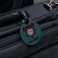 thumbnail image 5 of Stay Creepy Girl with Hearts and Bow Round Leather Luggage Card Suitcase Carry-On ID Tag, 5 of 7