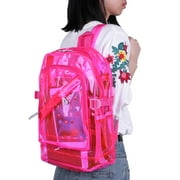 Daciye Women/Men PVC Clear Waterproof Backpacks Teen Hologram Schoolbags/Pink