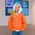 thumbnail image 6 of xaoyunyn Pullover for Girls Casual Loose Long Sleeve Spring Fall Color Block Hooded Sweatshirts 2-15 Years, 6 of 6
