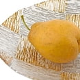 thumbnail image 4 of Silver and  Gold Cubes Hand Decorated Glass 12" Bowl, 4 of 4