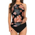 thumbnail image 2 of EGNMCR Bikini Set Women Conservative Print Strappy Back Set Two Piece Swimsuits Swimdress, 2 of 9