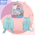thumbnail image 4 of Mochila Casual Escolar Rm Regalomex unicornio Bolsa Infantil Preescolar Kinder turquesa chico YC018503, 4 of 5