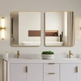 thumbnail image 3 of LiviNest 36in Square Bathroom Mirror: Full-View Gold Frame Wall Mirror - 36" x 36" Large HD Glass for Bathroom & Entryway - Easy Installation with Hooks & Screws, 3 of 6