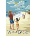 thumbnail image 4 of Wells Beach, Maine, Kite Flyers (1000 Piece Puzzle, Size 19x27, Challenging Jigsaw Puzzle for Adults and Family, Made in USA), 4 of 4