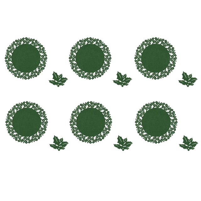 Billuyoard Juego de manteles individuales con diseño de copos de nieve para de comedor, con textura gruesa, ideal para Navidad y Acción de Mostrada planta verde 12 piezas
